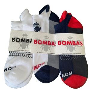 NWT 3 Pairs- Large Bombas Ankle Socks Invisitoe Honeycomb Support